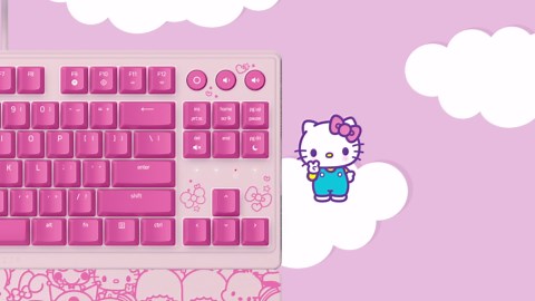 Razer Gigantus V2 Cloth Gaming Mouse Pad (Medium): Textured MicroWeave Cloth Surface - Thick, High-Density Rubber Foam - Non Slip Base - Hello Kitty & Friends Edition