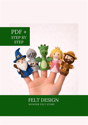 Felt Finger Puppet Sewing Pattern, Dragon Puppet, Princess Puppet, Felt Ornaments, Kids Craft, DIY, Felted Animals, Holiday Decorations - Etsy Canada