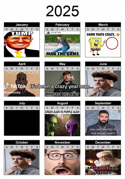 Hope 2026 is better 🙏 #memecalendar #2025 #newyears #tump #manthegame #spongedabib #cheekyblack911 #ripmrbeast #lowtaperfade #nothing #alienwar2025 #drakeparty #lowtaperfade #ahhh #santa #fyp #meme #predictions