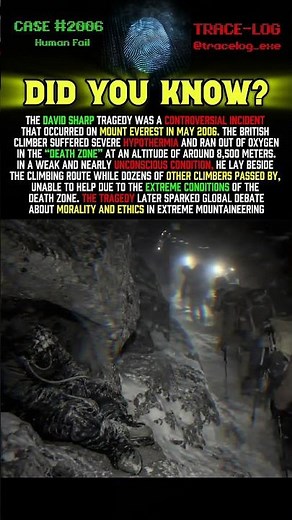 CASE 2006 - David Sharp (2006) 40 climbers walked past a dying man #shorts #history #everest