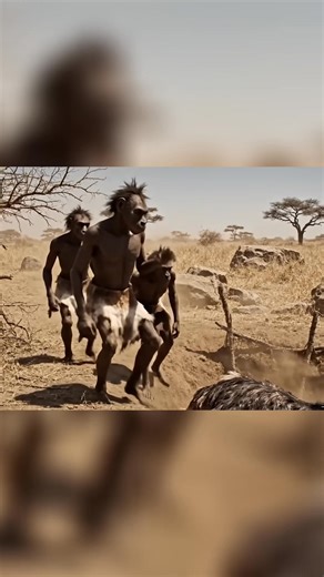 3.9M views · 52K reactions | Witness the ingenuity of early hominids as they outsmart an ostrich. See how they use a pit trap to capture their prey, showcasing survival skills from the past. #EarlyHumans #SurvivalSkills #OstrichTrap #AncientHunting #HominidLife #homohabilis #hominid | Sapien Cinema | Facebook