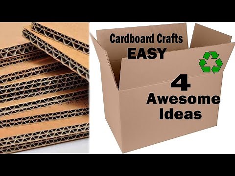DIY - 4 Easy Awesome Cardboard Craft Ideas | Best out of waste #recycling #6
