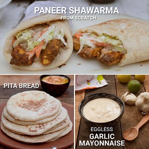 Paneer Shawarma from scratch Paneer Shawarma recipe link: https://goo.gl/FnwtR3 Eggless Garlic Mayonnaise recipe link: https://goo.gl/fkkgqx Pita Bread recipe link: https://goo.gl/f2xtRc #PaneerShawarma #paneer #shawarma #egglessmayonnaise #garlicmayonnaise #pitabread #tasty #yummy #food #recipes #homecooking #kitchen | Home cooking