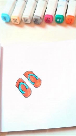 Easy Slipper 🥿 Drawing Step By Step #art #shorts #slippers #drawing
