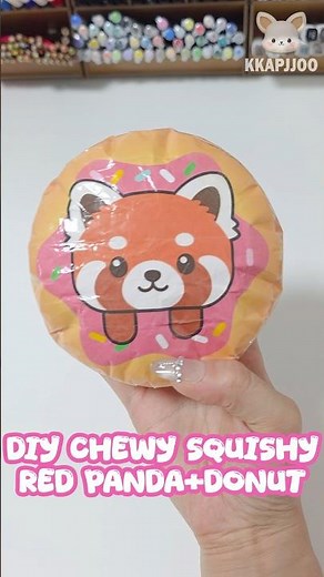 DIY Paper Squishy | Chewy Slow Rising Red Panda + Donut – So Satisfying 🍩#freetemplate #howtomake