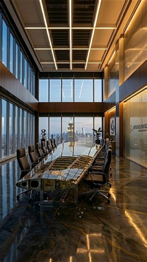 We Turned a Boeing 747 Wing Into a $1M Executive Table… in the SKY 🫡 #usa #diy #asmr #home #design