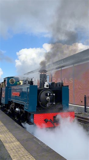 No. 9 “Prince of Wales” departs Aberystwyth Station in her stunning new BR Corporate Blue livery — a breathtaking sight and a historic moment for the Vale of Rheidol Railway! It’s incredible to see this iconic locomotive back in action after years out of traffic, gleaming in a colour scheme never before seen in preservation. What a way to mark the Steam Festival! #steamtrains #valeofrheidol #wales #britishrail #heritagerailway | Cymru Rails
