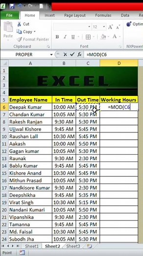 How to calculate Working Hours in Excel #excel #advanceexcel #tutorial #videos