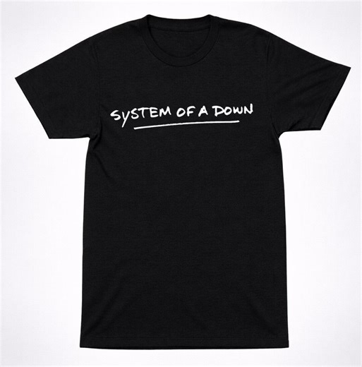 System of A Down Handwritten Logo Tee: Minimalist Alt Metal Band Shirt, Black High Contrast Print | Unisex, Political Style - Etsy