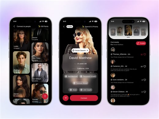 AI Social Connect Mobile App UI Design