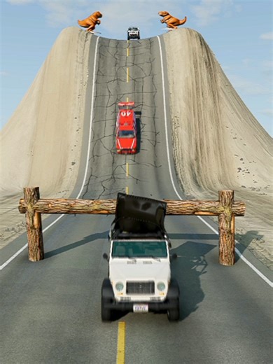 Cars & Trucks vs Logs Trap Crash