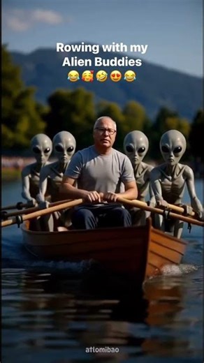 Rowing with my Alien Buddies 😂🤣😂 #alien #ai #fyp #viral #trending