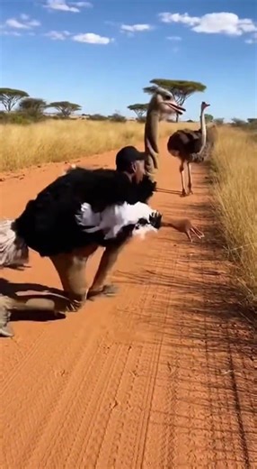Ostrich Costume Prank: Wild Chase! 😂 #OstrichPrank #ComedyGold