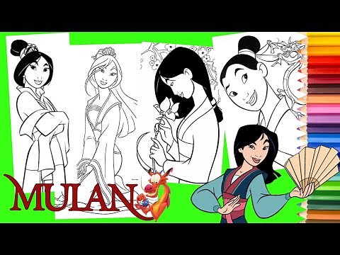 Coloring Disney Mulan & Mushu - Mulan Coloring Pages for kids