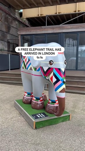 A FREE elephant trail has arrived in London🐘 #ytshorts #elephant #trials #londonattractions #travel
