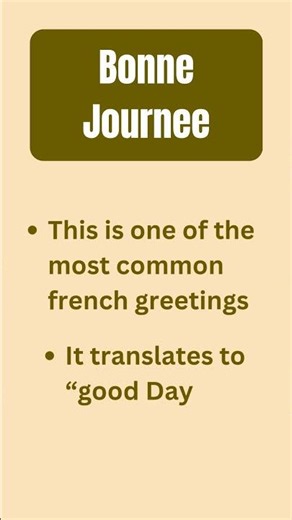 Bonne Journee meaning | It is used as greeting | #shorts #french #learnfrench #frenchforbeginners