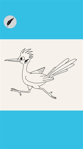 How to Draw a Stylized Roadrunner A Simple, Easy and Minimalist Drawing Tutorial #lidoartworks