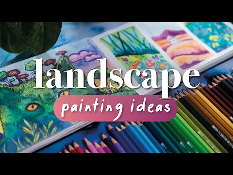 Landscape Painting Ideas Using Watercolor Pencils!