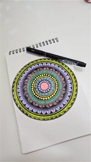 Relaxing Mandala Art ✨ Easy & Satisfying Drawing for Beginners #shorts #mandalaart #mandaladrawing