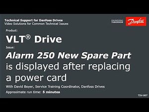 VLT® Drives: Alarm 250 New Spare Part appears after replacing a power card