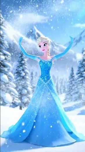 Cartoon Elsa Dancing in a Magical Snowstorm | 3D Animation