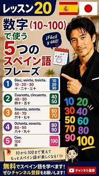 レッスン20｜数字（10から100）です！｜5つのスペイン語フレーズ！