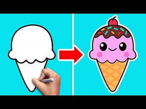 How To Draw Cute Ice Cream Cone