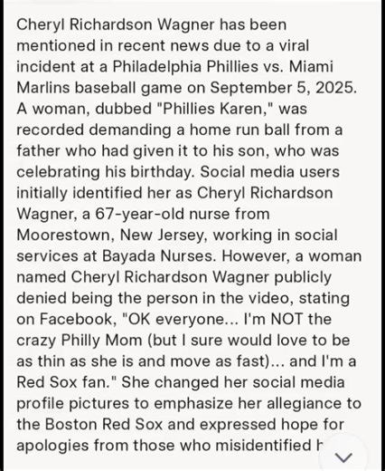 cheryl richardson wagner phillies karen identity philly karen cheryl richardson-wagner phillies karen identified phillies karen fired who is the phillies karen #cherylwagner who is phillies karen baseball karen philly karen identity karen at phillies game #marcuslemonis baseball karen identified #philliesfan phillies karen video phillies fan takes ball from kid phillies karen name harrison bader phillies marlins karen phillies karen takes ball phillies game karen harrison bader home run ball che