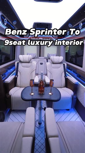 Mdragon on Instagram: "Mercedes-Benz Sprinter modified 9-seat luxury interior, and the price of the whole car kit is not expensive.#luxurycars #benz #mpv #sprinter"