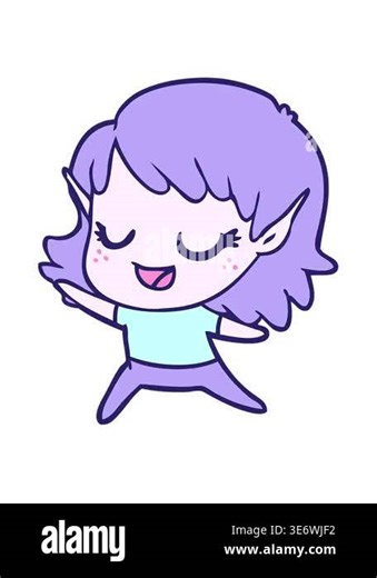 vibrating motion animation of carton happy elf girl dancing Stock Video Footage - Alamy