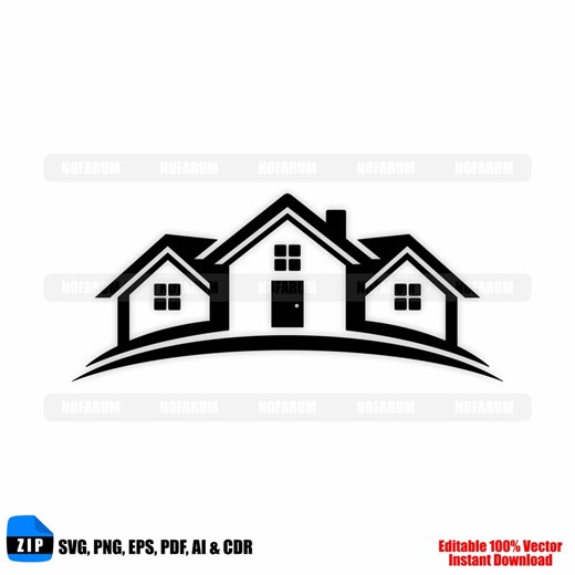 House Silhouette SVG PNG Minimal Home Property Icon Cricut Laser Cut Printable - Etsy