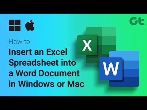 How To Insert an Excel Spreadsheet into a Word Document in Windows or Mac | Guiding Tech