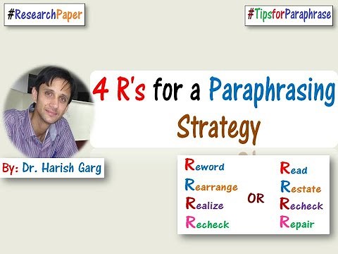 4 R's for Paraphrasing - Tips and Strategies