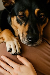 My dog knew the truth before I did… 😳 My dog would lie on my stomach and growl every time my husband tried to touch me. I thought she was just jealous… until the day I discovered a terrifying truth 🤯 Loki had been with me long before he came into my life. She had shared my moments of solitude, my joys, my tears — always by my side, understanding everything without a word. When I fell in love, she accepted him calmly. On our wedding day, she simply lay at my feet, as if to say, “Alright, now th