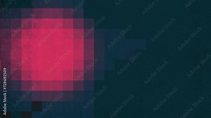 A pixelated pattern of red, blue, and black squares creates a diagonal arrangement in this image Stock Video