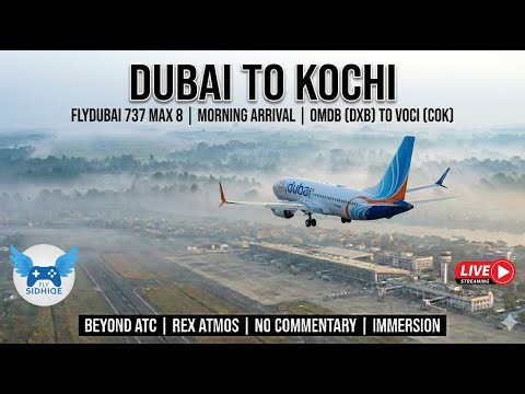 🔴 LIVE: Breezy Desert to Misty Tropics! 🌬️🌫️ Arabian Sea Crossing | flydubai 737 MAX (OMDB-VOCI)
