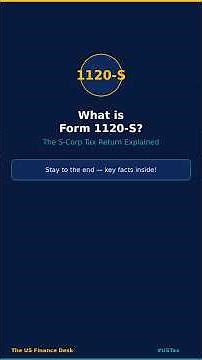 What is Form 1120-S? S-Corp Tax Return Explained#Form1120S #SCorp #USTax