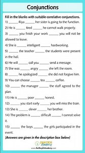📝 Conjunctions (Correlative Conjunction) | Worksheet with Answers 🧑🏻‍🏫 | English Grammar for Class 6