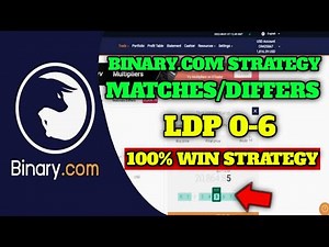 Binary.com Strategy - Matches/Differs - LDP 0-6 || No Loss 100% Winning Strategy 2022