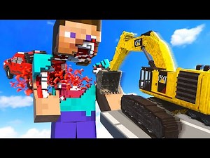 Crashing Cars Into Minecraft STEVE - Teardown Mods Gameplay