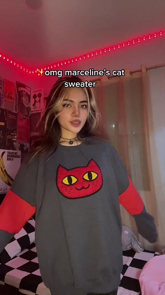 marceline’s cat sweater is now available in our shop