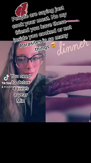 Lol guys I’m telling you! We are all infested. Even if you cook your meat. Even if you Are vegan. It’s in the soils too. Every person needs to parasite detox and remove metals and toxins. It’s for everyone!! But this is so gross. Eating meat grosses me out when I try to eat it. #meat #parasites #worms #guthealth #detox #dinner #infested #chronicillness | Quantum Body Healing & Regeneration