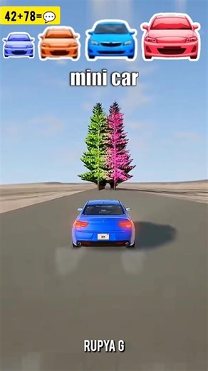 Small & Big Car vs Color Tree Tunnel Challenge | Rupya G