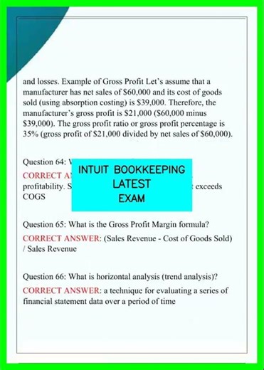 INTUIT BOOKKEEPING LATEST EXAM video