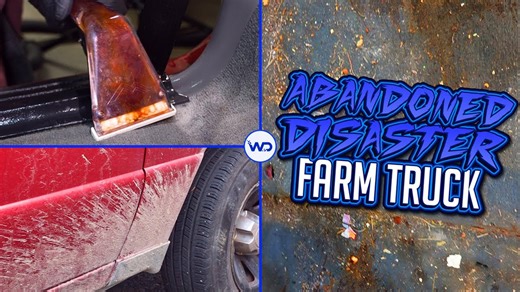 Trashed abandoned farm truck undergoes satisfying disaster detail transformation