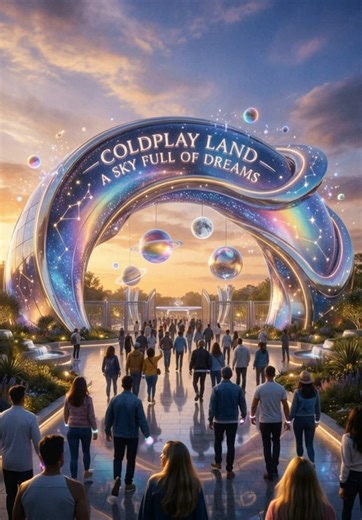 🎆🎡 COLDPLAY LAND — A SKY FULL OF DREAMS . . . Imagine a theme park where music, emotion, and immersive experiences come together in every detail. Coldplay Land — A Sky Full of Dreams was created as a visual and sensory tribute to one of the most beloved bands in the world. Every area of the park transforms Coldplay’s universe into real attractions: rides inspired by iconic songs like Viva La Vida, Yellow, Paradise, Clocks, Adventure of a Lifetime, Fix You and Higher Power; thrilling experience