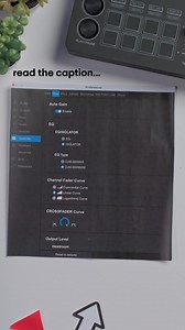 Why does my crossfader feel so weird when I’m trying to scratch? This is a question that pops up a lot, and the answer lies in your crossfader curve settings! 🎚️ The crossfader curve determines how quickly the volume of a track cuts in when you move the crossfader. For scratching or quick cuts, you’ll want to set your crossfader to a sharp curve as shown in the video. This means the track’s volume goes from 0 to 100 almost instantly with minimal movement—perfect for tight scratches and fast tra