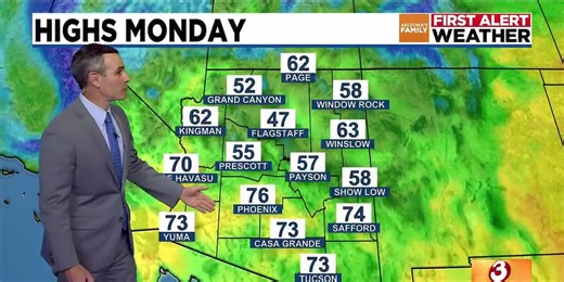 Tracking Phoenix-area rain with stormy, snowy conditions in parts of Arizona