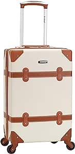 Rockland Stage Coach 20-Inch Rolling Trunk, White, 20-Inch