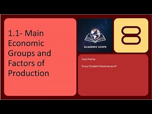 GCSE Economics 1.1 - Main Economic Groups and Factors of Production